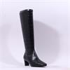 Pedro Anton Xavia Low Heel Long Boot - Black Croc